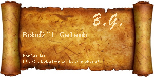 Bobál Galamb névjegykártya